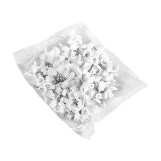 Скоба з цвяхом E-NET 5 мм біла, 100 штук (94-00320) Київ