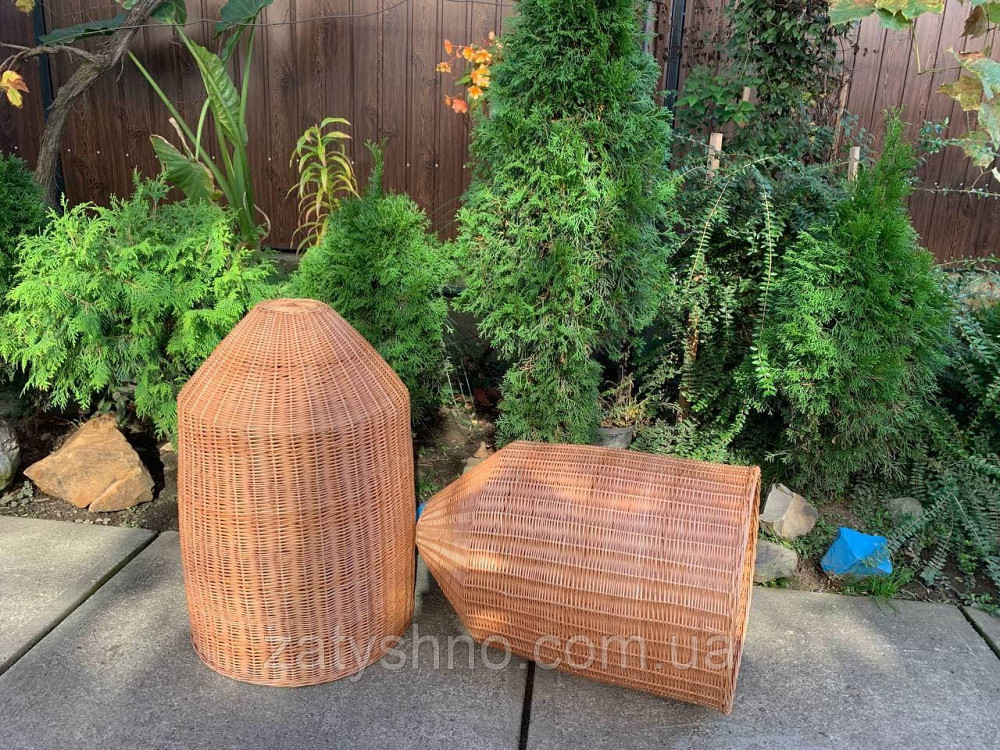 Люстра висока плафон з натуральної лози Київ - фото 1