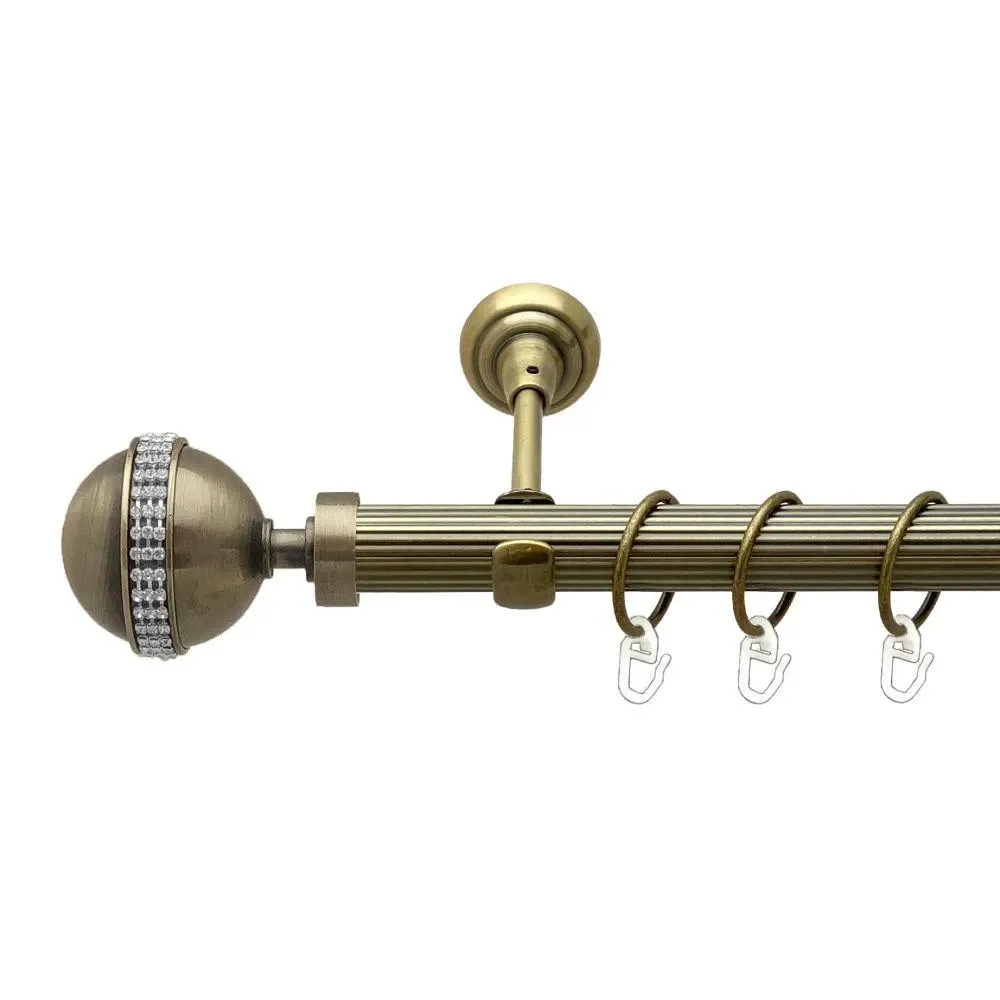 Карниз Orvit Авея металевий однорядний відкритий рифлена труба кільце металеве Антик 25 мм 300 см Львов - изображение 1