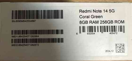 Смартфон Xiaomi Redmi Note 14 5G 8/256Gb. Coral Green Киев