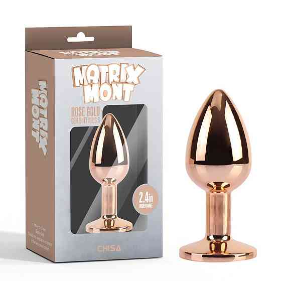 Анальна пробка золота CHISA MATRIX MONT з різнобарвним каменем, розмір S Sex Aura Київ