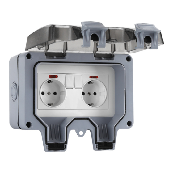 Розетка влагозащищенная IP66 двойная 16А/250V, внешняя, с крышкой, ABS, серая, для улицы и сада Киев