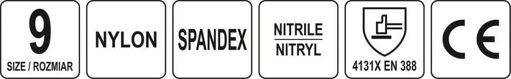 Рукавиці робочі нейлонові YATO покрите спіненим нітрилом з накрапленням, розмір 9, чорнр-сірі [12] Одесса - изображение 4