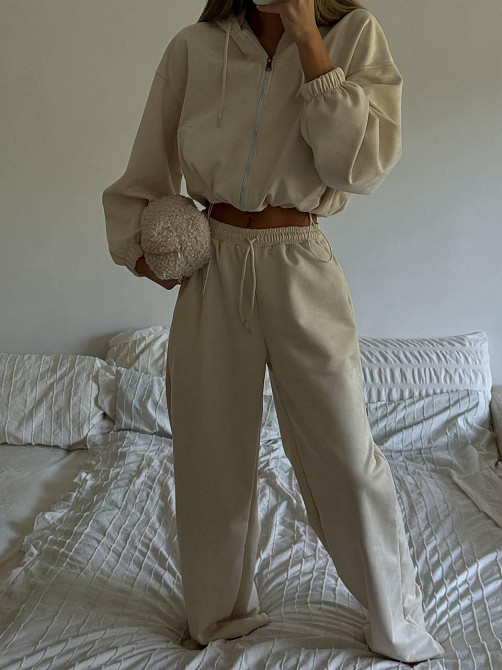 Женский базовый костюм двойка: кофта и брюки замша Одесса - изображение 8