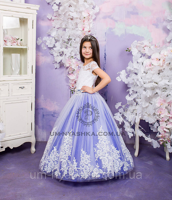 Длинное нарядное платье Дианочка Синее на 4-5, 6-7, 8-9 лет Кривой Рог - изображение 2