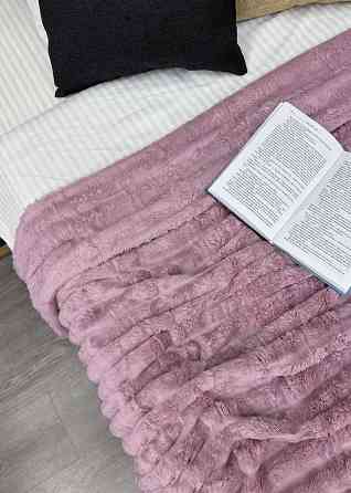 Плед-покривало смужка Шарпей 210х220 см (+-10см) Ліловий (87-198) Київ