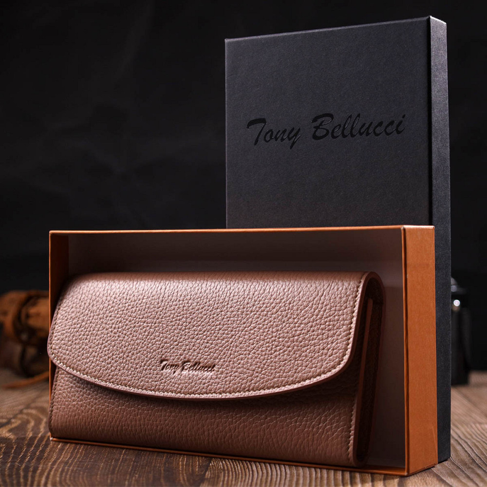 Отличный женский кошелек с монетницей на молнии из натуральной кожи Tony Bellucci 21967 Пудровый Киев - изображение 1