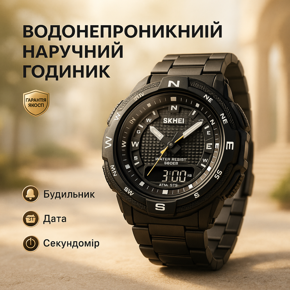 Годинник наручний електронний для хлопця SKMEI, Спортивний чоловічий годинник зручний CK-32 Львів - фото 2