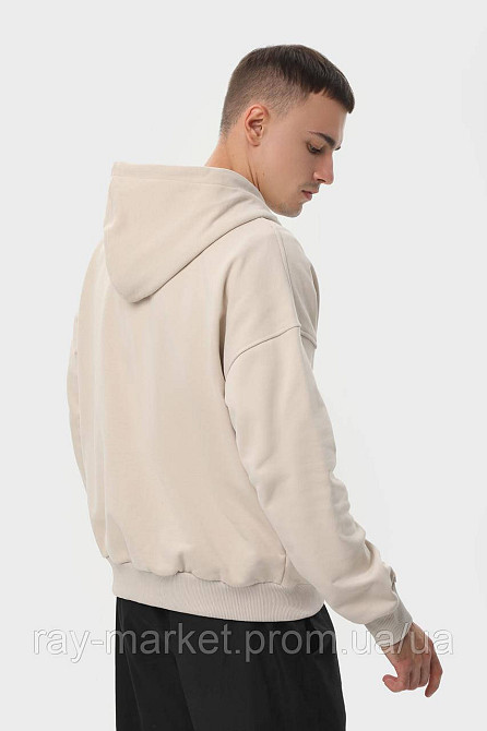 Худі на блискавці чоловіче базове RAY PREMIUM LOOSE бежеве (U0409М-Cream) XXL Київ - фото 3