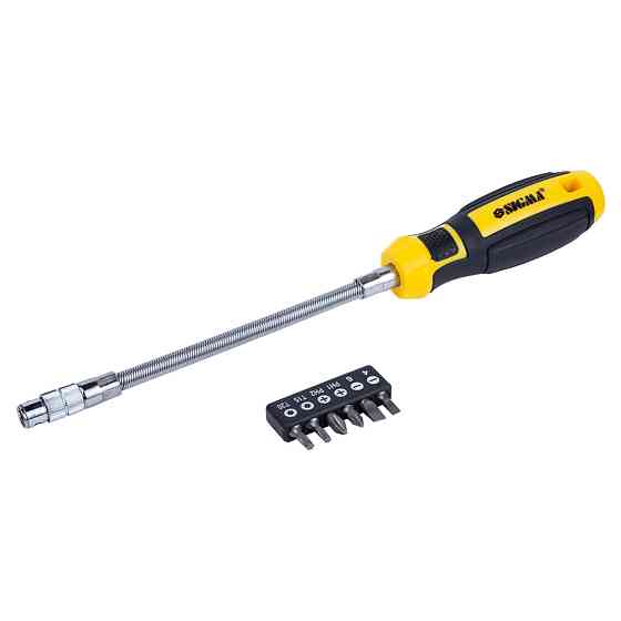 Отвертка с гибким валом + биты 6шт CrV Mega SIGMA (4009721) Киев