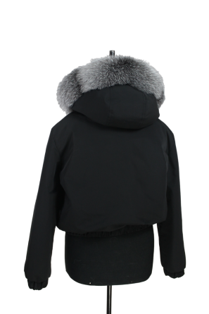 Бомбер женский с мехом блюфрост 42 Черный Харьков