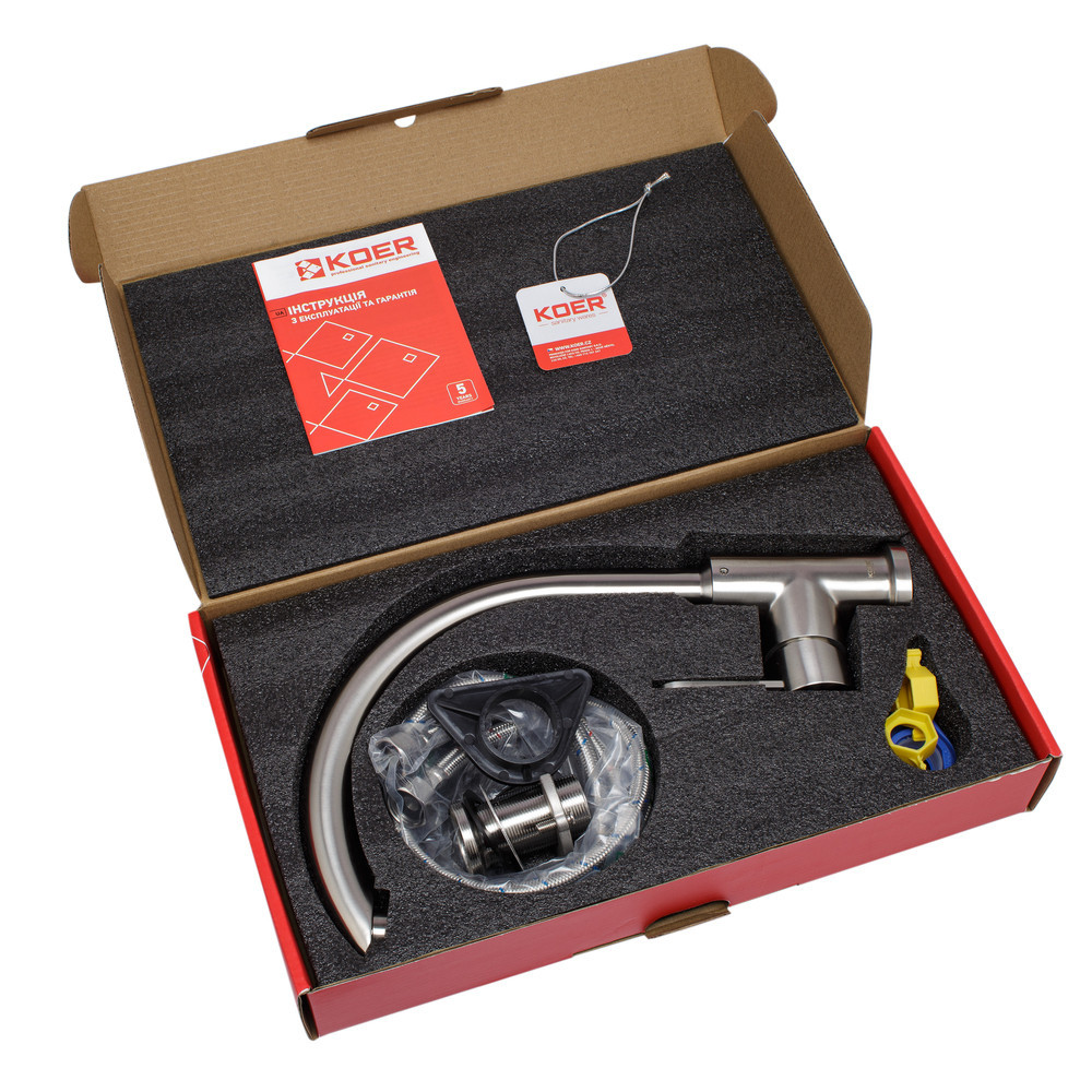 Смеситель для кухни Koer KI-70019-02 (из нерж. стали) (Цвет нерж) (KR4795) Киев - изображение 8