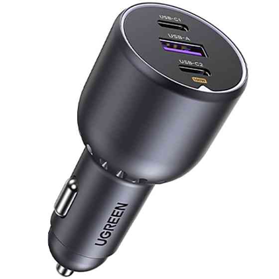 Автозарядка 3xUSB 130W (2xUSB-C+USB-A) QC 3.0 Чорна (EC705) UGREEN Винница