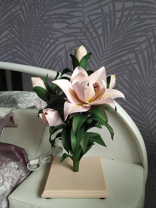 Світильник-нічник "Махрова рожева лілія" Дніпро - фото 9