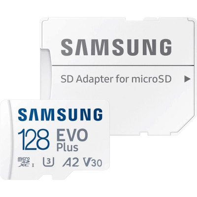 Карта пам'яті Samsung 128 GB microSDXC Class 10 UHS-I U3 V30 A2 EVO Plus+SD Adapte (MC128SA/EU) Вінниця - фото 1