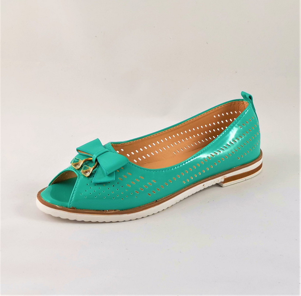 . Жіночі Балетки Літні Бірюзові Мокасини Туфлі (розміри: 38) — 11 Дніпро - фото 6