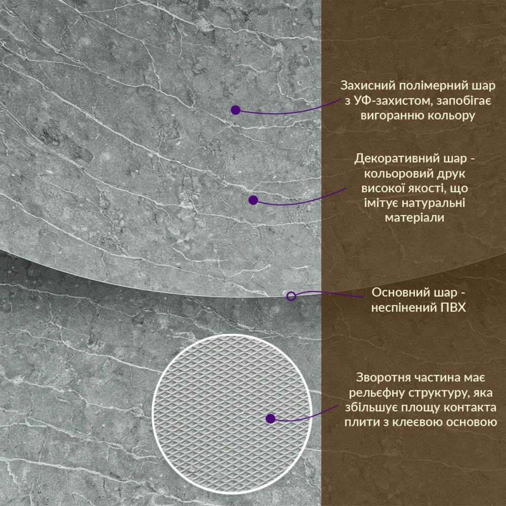 Декоративная ПВХ плита 1,22м х 2,44м х 3мм Металлик мрамор SW-00001409 Киев - изображение 3