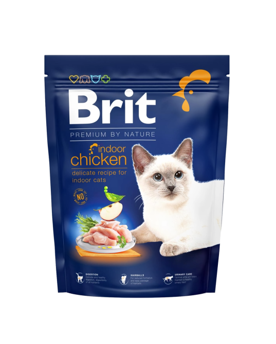 Сухий корм Бріт Brit Premium by Nature Cat Indoor Chicken з курячим м'ясом для котів, 300 г Вінниця - фото 1