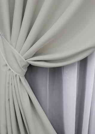 Комплект штор на люверсах VR-Textil Midnight № 1670ш 150х270 см 2 шт Світло-сірий (37-0209) Київ