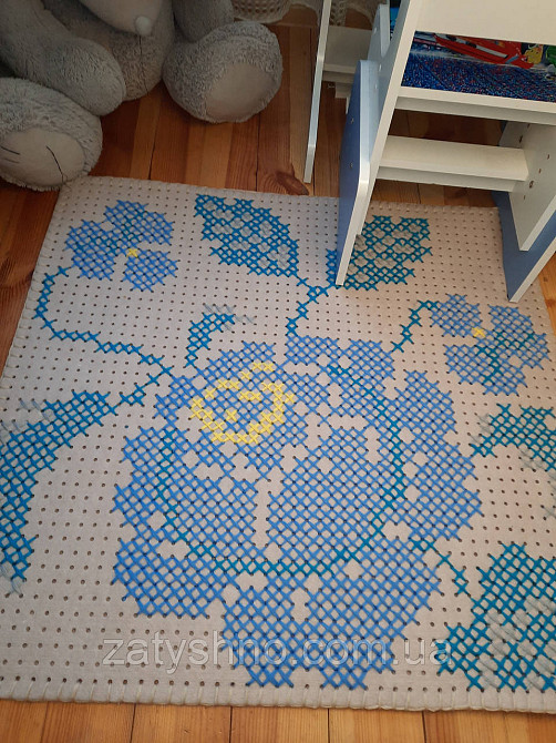 Ковер  вышитый роза голубая  96*90 см Киев - изображение 5