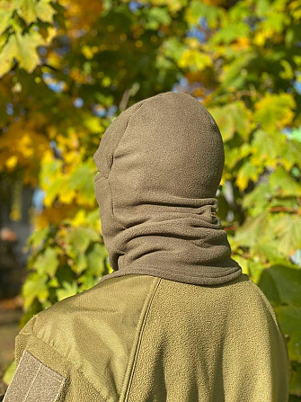 Балаклава чоловіча тактична підшоломник флісова хакі олива, флісова шапка підшоломник Київ - фото 6