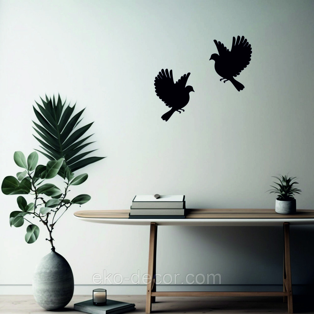 Декоративное настенное Панно «Птичка» Декор на стену(цена за 1шт) 30*16 см, Черный Киев - изображение 3