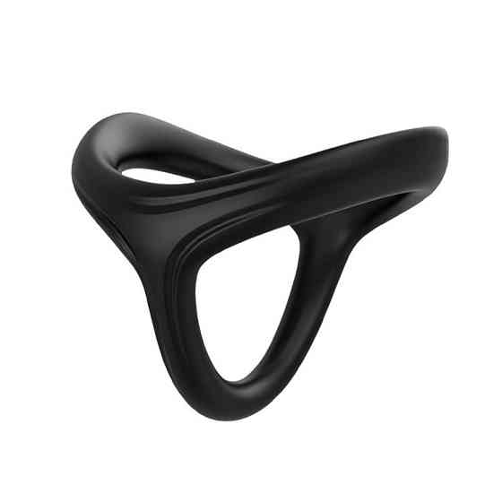 Ерекційне кільце ультрам'яке яке розтягується Adorime Tresor силіконове 3в1 Чорне Вінниця