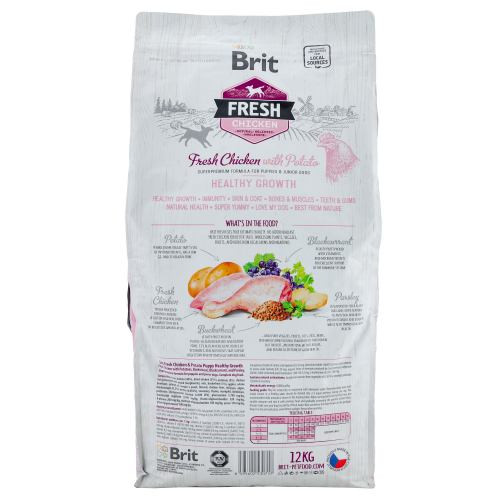 Корм сухий Brit Fresh Chicken/Potato Puppy для цуценят та молодих собак всіх порід з куркою та картоплею 12 кг Київ - фото 3