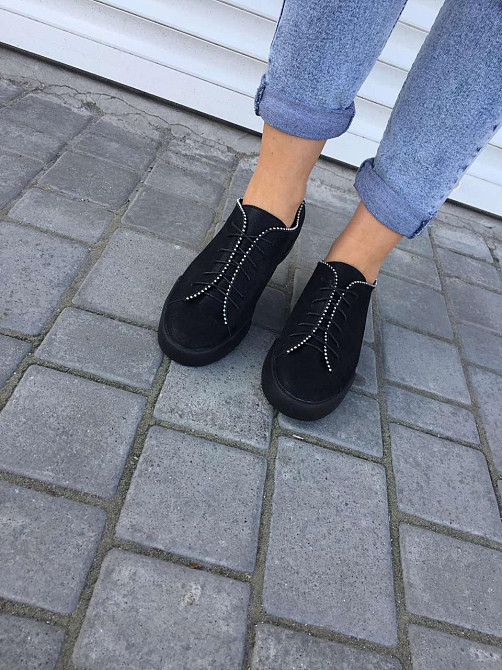 Сліпони жіночі D and V чорні натуральна шкіра-сатин низький хід 39р.-25см (2236) Коломия - фото 4