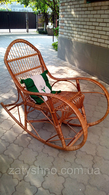 Кресло качалка плетеное из лозы | кресло-качалка для отдыха садовая для дачи Киев - изображение 2