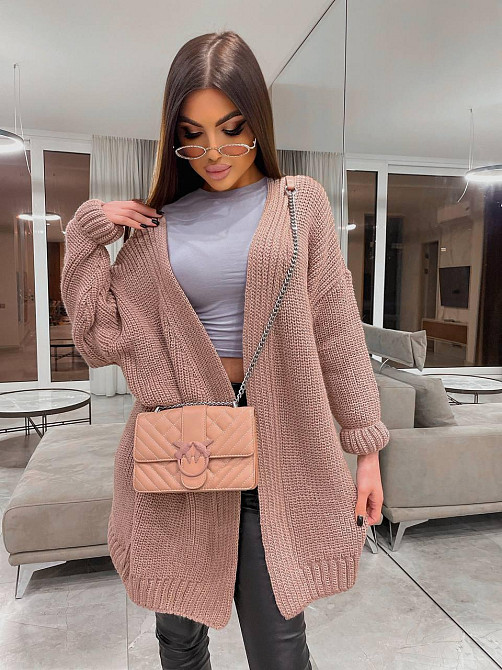 Женский вязаный кардиган свободного кроя Оверсайз.  44-56р Киев - изображение 6