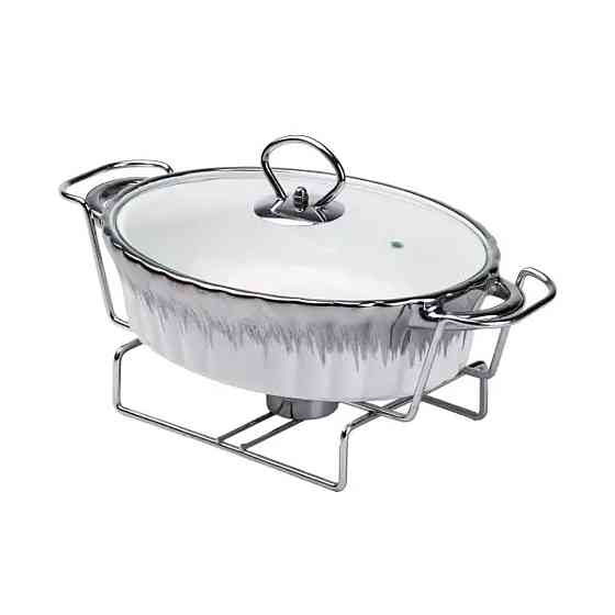 Марміт порцелянаовий на 1 л овальний з підігрівом 31×19×13 см HP1022 Коломыя