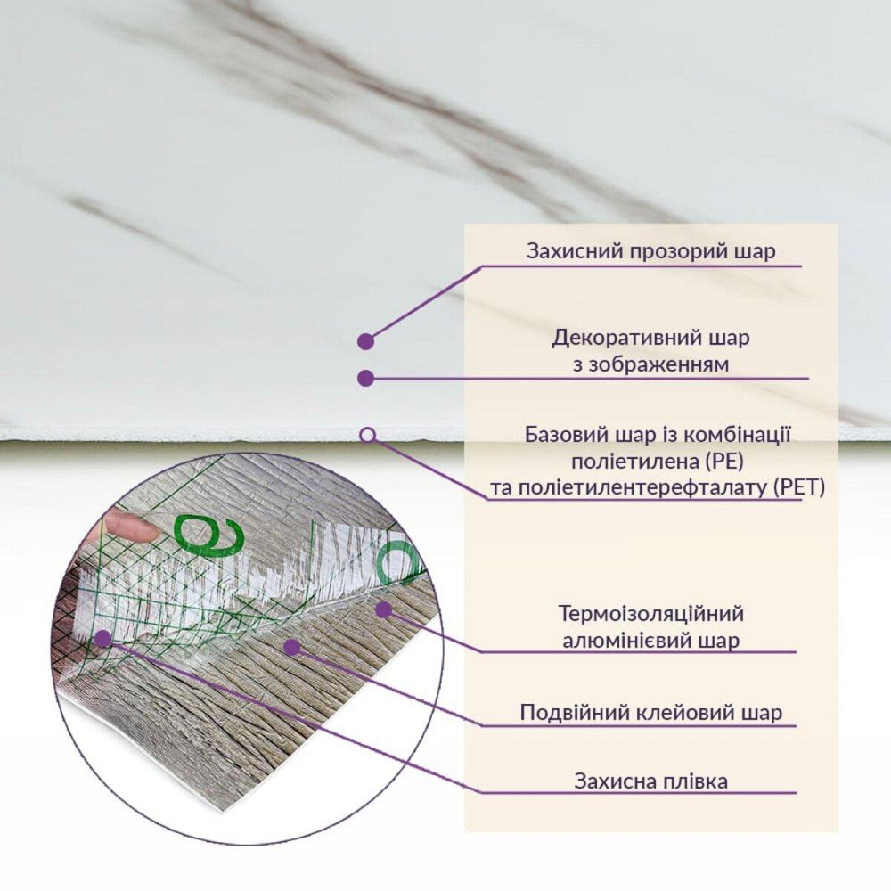 Самоклеящаяся стеновая PET плитка в рулоне 600х3000х2мм SW-00001691 Киев - изображение 5