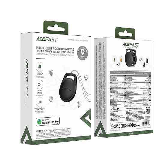 Трекер ACEFAST S2 button type positioning device single Black Київ