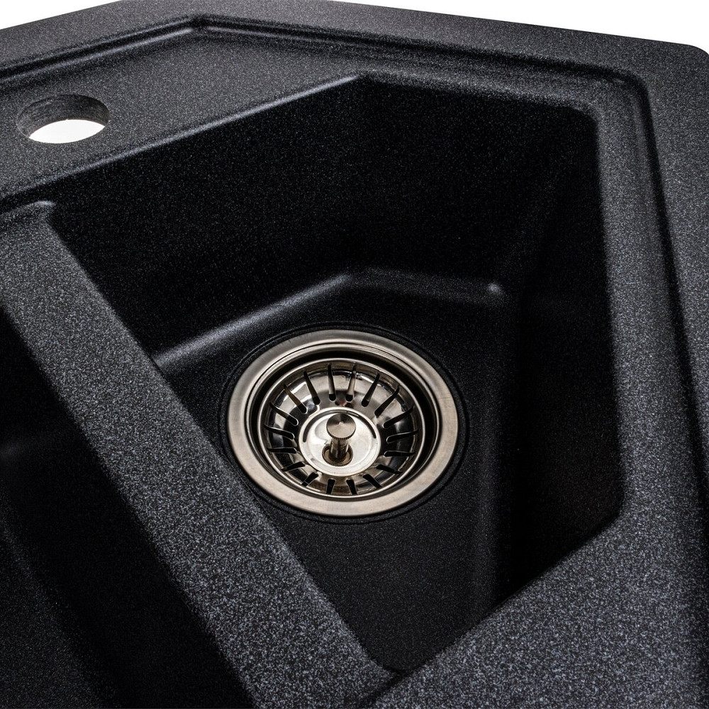 PLATINUM Гранітна мийка для кухні Platinum 9950 PANDORA матовий Карбон Київ - фото 7