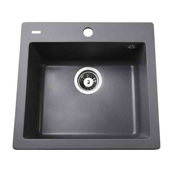 Гранітна мийка Globus Lux AOSTA сірий металiк 490x455мм-А0003 Київ