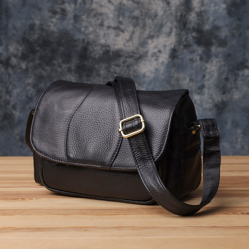 Качественная сумка из натуральной кожи для стильных женщин Vintage 22972 Черный Киев - изображение 10