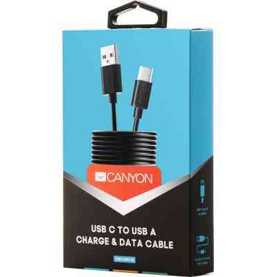 Дата кабель USB 2.0 AM to Type-C 1.0m black Canyon (CNE-USBC1B) Вінниця
