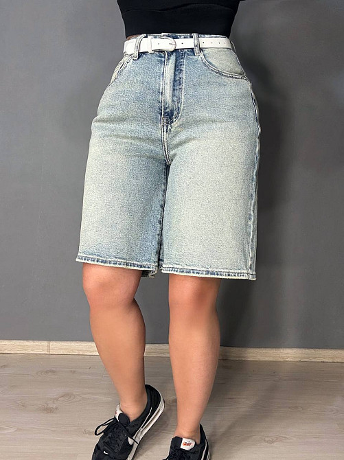 Шорти жіночі джинсові Liana 4-021 бермуди з ременем блакитні, блакитний, 29, 29, 79 см, 112 см Київ - фото 11