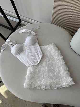 Женский романтичный корсетный комплект с 3D-цветами Белый, M Одесса