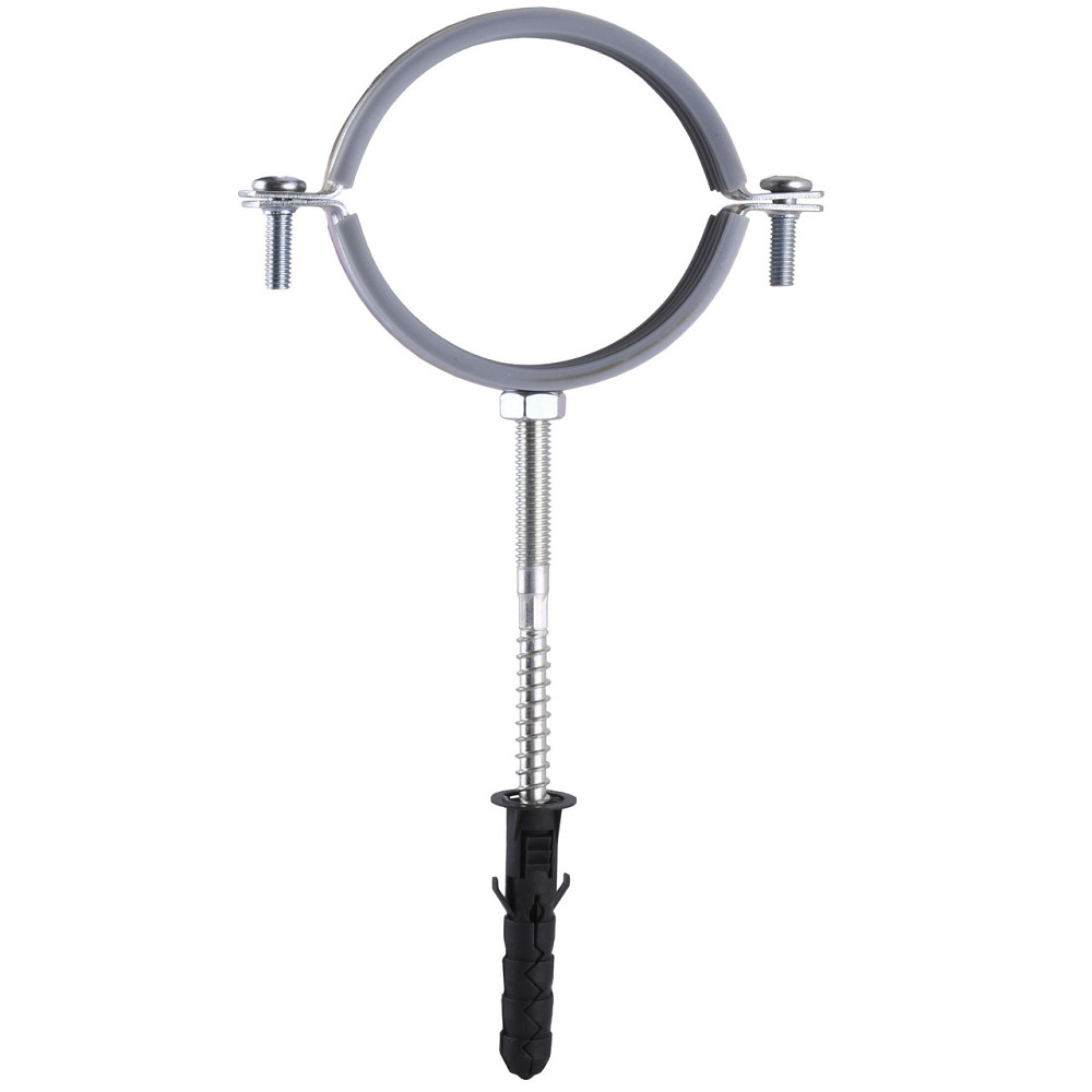 Хомут у зборі CR 2 1/2" (70-80 мм) з гвинтом-шурупом 8*100 і дюбелем у уп., сірий Київ - фото 1