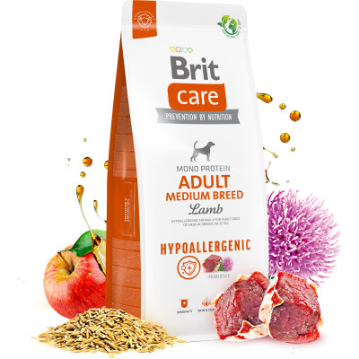 Сухой корм для собак Brit Care Dog Hypoallergenic Adult Medium Breed гипоаллергенный с ягненком 1 кг (8595602559039) Винница - изображение 2