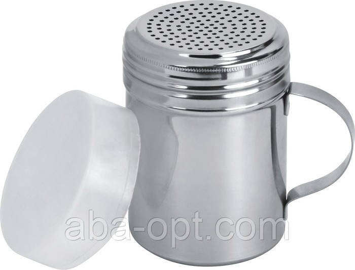 Солонка з нержавіючої сталі з ручкою та кришкою H 10 Ø 7 см Профі Одеса - фото 1