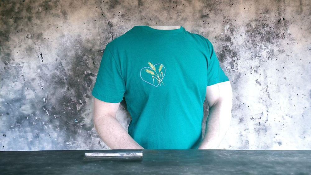 Футболка мужская с вышивкой колоски р. 44-60 зеленая Киев - изображение 3