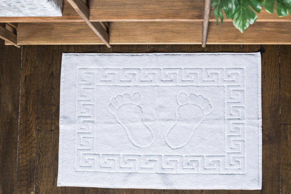 Ecotton Килимок махровий Ecotton 50х70 см 650 гр./м рушник для ніг білий з тисненням Ніжки для Киев - изображение 6