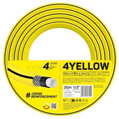 Шланг для поливу Cellfast 4YELLOW 1/2&quot; 20м, 4 шари, до 20 Бар, -10…+50°C (10-500) Вінниця