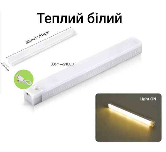 LED  світильник з датчиком руху і датчиком день/ніч 30 см Смела