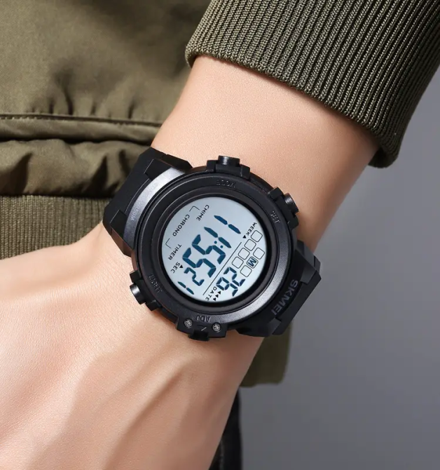 Годинник чоловічий наручний спортивний Skmei 2260 (Чорний з білим) Київ - фото 7