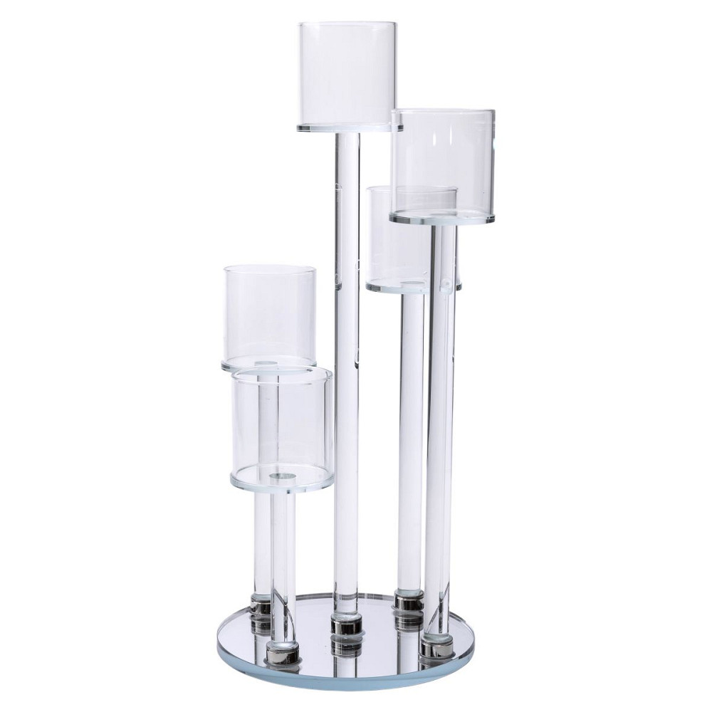 Yiwu Підсвічник скляний на 5 свічок 16×38 см підсвічник декоративний прозорий на ніжці HP-4-14 Коломия - фото 5