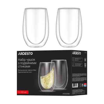 Набір склянок Ardesto з подвійними стінками BV 350 мл 2 шт прозорий (AR2635BV) Вінниця